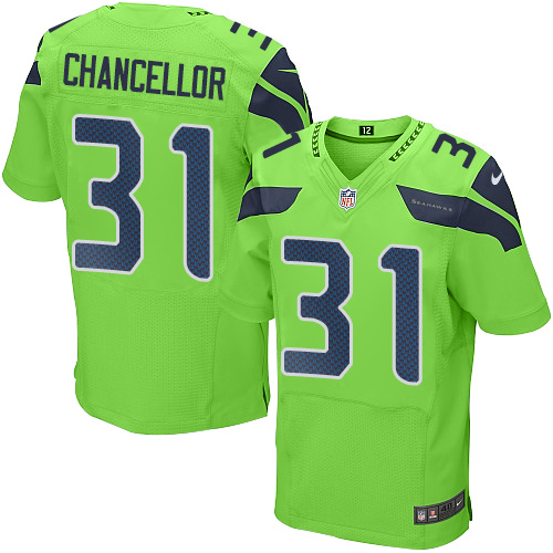 Men's Elite Kam Chancellor Nike Jersey Green - #31 Rush NFL Seattle Seahawks